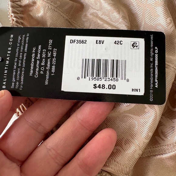 Bali Minimizer Underwire Adjustable Straps Size 42C 3 Hook Closure Comfort Strap - Picture 4 of 11